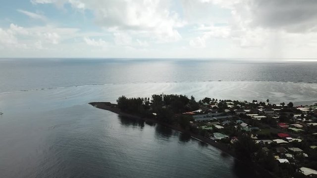 Taha and Bora Bora aerial view panorama landscape French Polynesia Tahiti