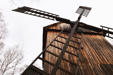 Ancient wooden mill detail