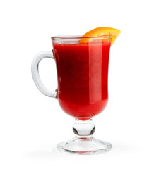 Author's tea with a raspberries and an orange. The best means for cloudy weather
