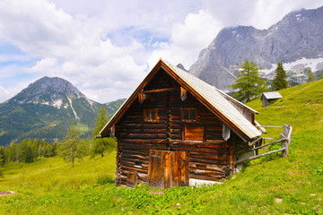 Neustattalm - traditional Austrian mountain village close to Dachstein, Austria.