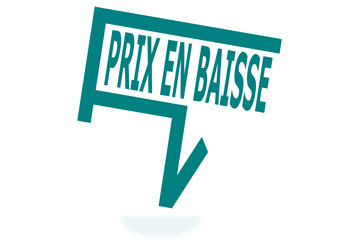 prix en baisse,sur pancarte bleue