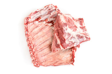 Pork ribs isolated on white background.