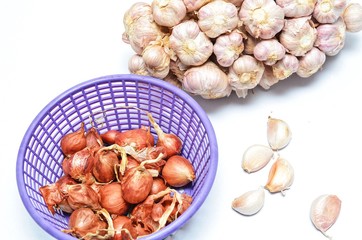mix thai spices on white background
