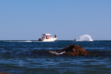 Picture of a boat in the sea.