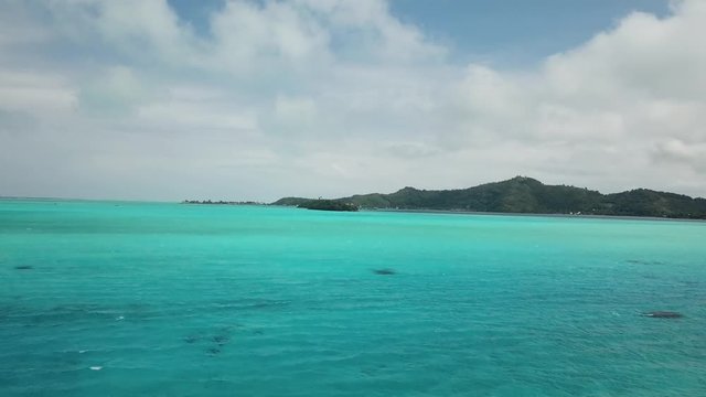 Taha and Bora Bora aerial view panorama landscape French Polynesia Tahiti