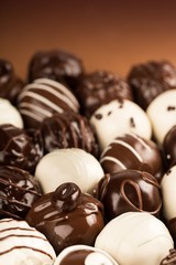 Assorted Dark, Milk and White Chocolate Candies / Pralines