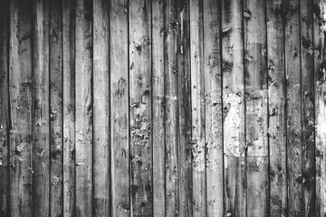 Black and white old fence wall texture, wooden background