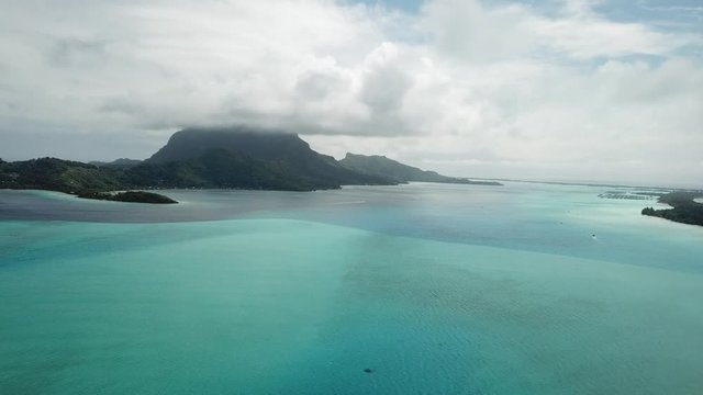 Taha and Bora Bora aerial view panorama landscape French Polynesia Tahiti