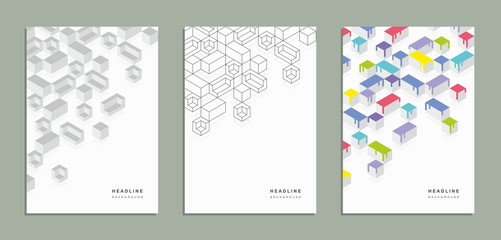 Geometric brochure, flyer, template, corporate identity.