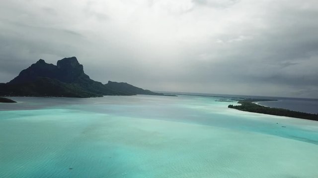Taha and Bora Bora aerial view panorama landscape French Polynesia Tahiti