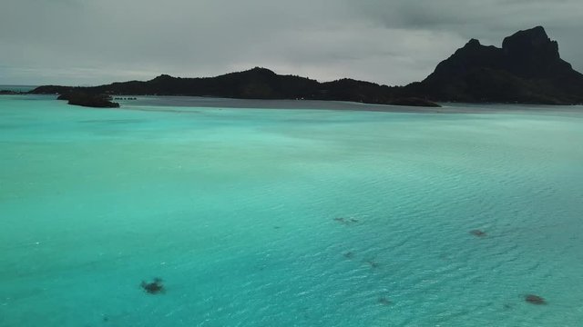 Taha and Bora Bora aerial view panorama landscape French Polynesia Tahiti