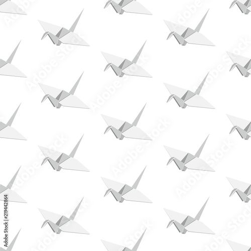 White Paper Bird Japanese Traditional Origami Crane