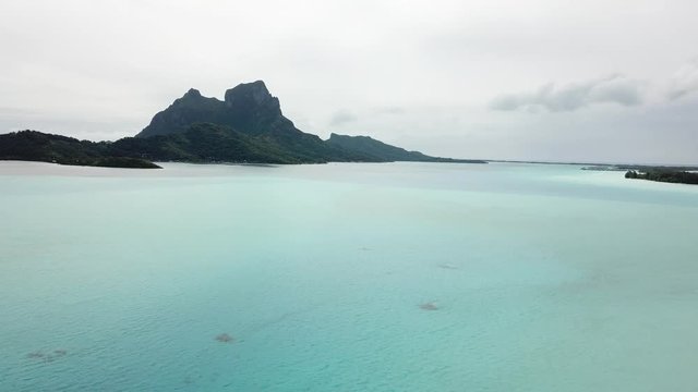 Taha and Bora Bora aerial view panorama landscape French Polynesia Tahiti