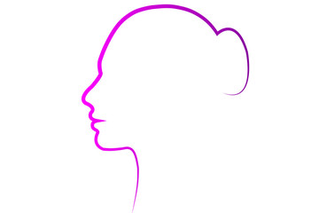 Silueta del perfil de una mujer.