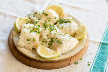 Cod with olive oil and parsley