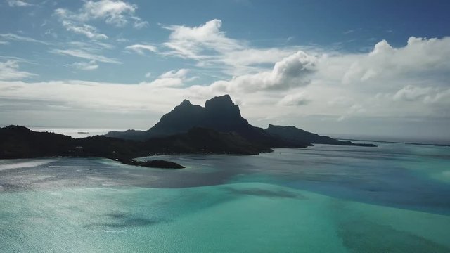 Taha and Bora Bora aerial view panorama landscape French Polynesia Tahiti