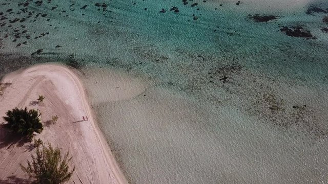 Taha and Bora Bora aerial view panorama landscape French Polynesia