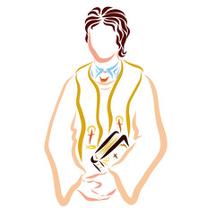 Preacher ready for worship with the Bible in his hands