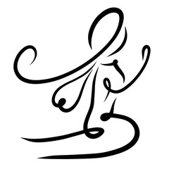 Woman praying on her knees with a headscarf on her head, Virgin Mary, creative