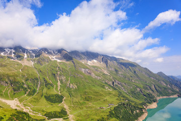 Obraz premium Alpine water reservoirs - Mooserfallboden