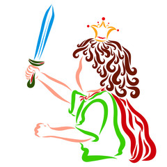 The child playing the battle, the prince going into battle