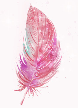 Pink flamingo feather