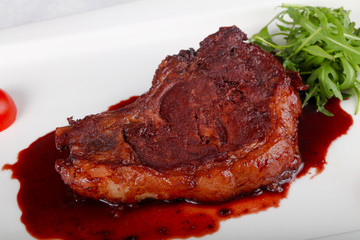 Steak with berry sauce