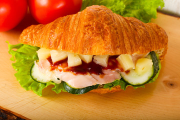 Croissant with chicken