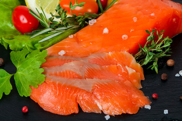 Raw trout fillet