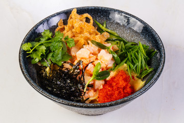 Poke with prawns