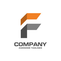 creative letter f with colorful combination logo vector
