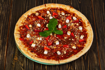 Kids pizza with chocolate