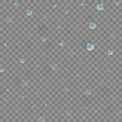 Seamless pattern with blue rain drops. Vector.
