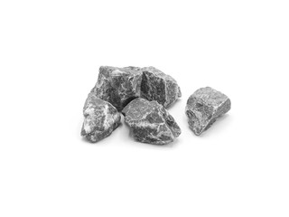 grey rock pile isolated on white background