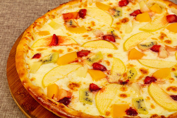 Sweet pizza with apple