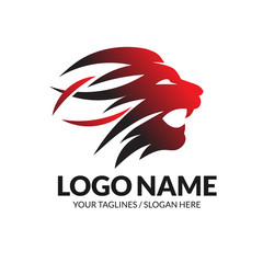best Lion head logo vector concept illustration. Lion head roaring graphic illustration. 