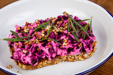 Bruschetta with beetroot