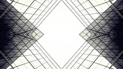 abstract architecture of geometry at glass window - future backdrop style.