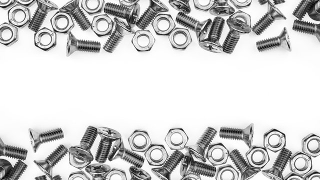 nuts and bolts isolated on white background