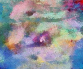 Grunge texture. Brush strokes. Close up oil paint on canvas. Dry brush. Simple textured pattern. Aged effect backdrop. Vintage retro style background. Hand drawn. Color palette. 