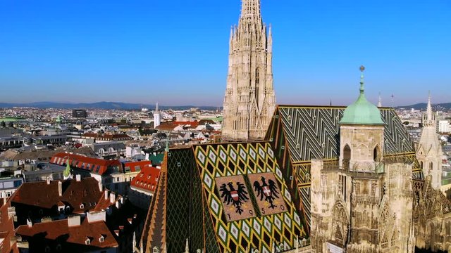 Aerial of Vienna St. Stephen's Cathedral