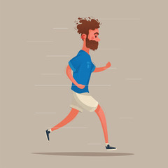 Fototapeta na wymiar Running. Sporty character. Cartoon vector illustration