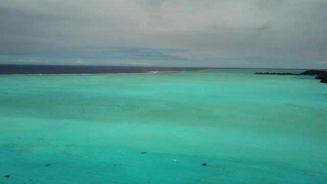 Taha and Bora Bora aerial view panorama landscape French Polynesia
