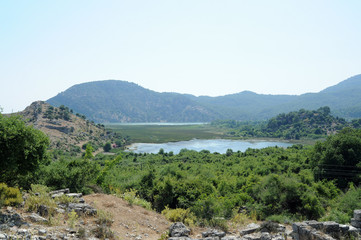 Fototapeta na wymiar Le lac des sangsues (Sülüklü gölü) à Dalyan en Anatolie