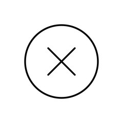Close vector icon, delete symbol. Simple illustration, flat design for website or mobile app