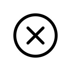 Obraz premium Close vector icon, delete symbol. Simple illustration, flat design for website or mobile app