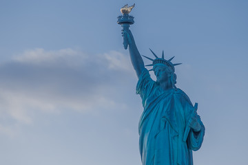 Fototapeta premium Statue of Liberty in New York City from the side view