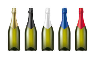 Bottles of Champagne. Version with Olive Glass. 