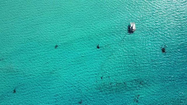 Taha and Bora Bora aerial view panorama landscape French Polynesia