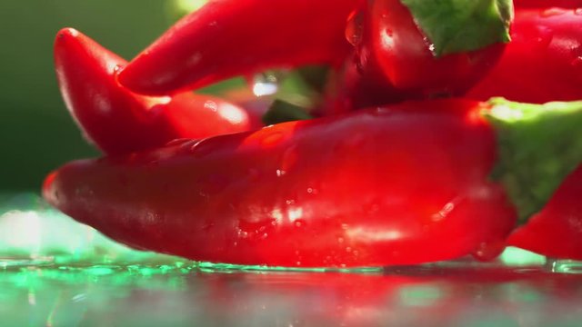 Chili pepper on a rotary table.